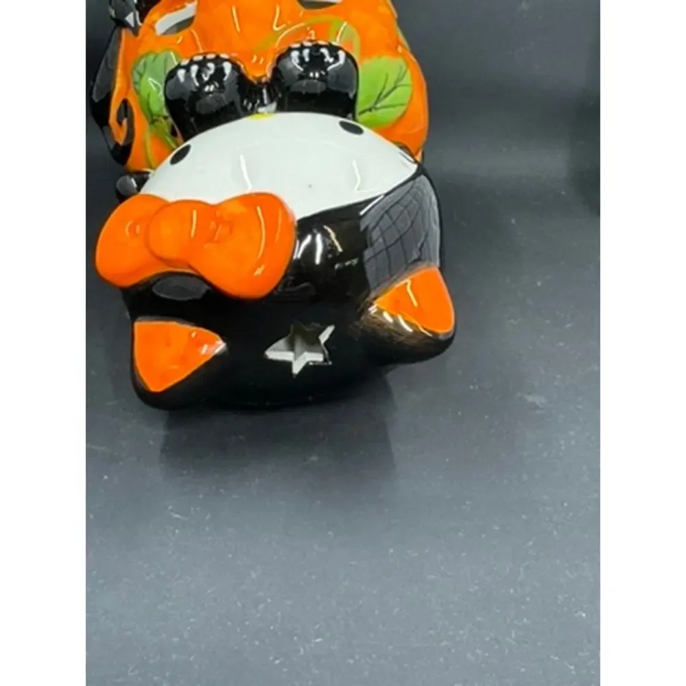 Hello Kitty T-Light Holder Black Cat, Orange‎ Pumpkin, Cat Costume